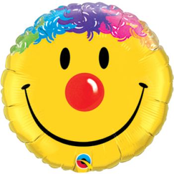 Folienballon luftgefüllt Smiley mit bunten Haaren